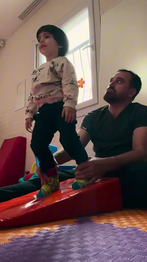 Denge matında kaba motor beceri çalışması